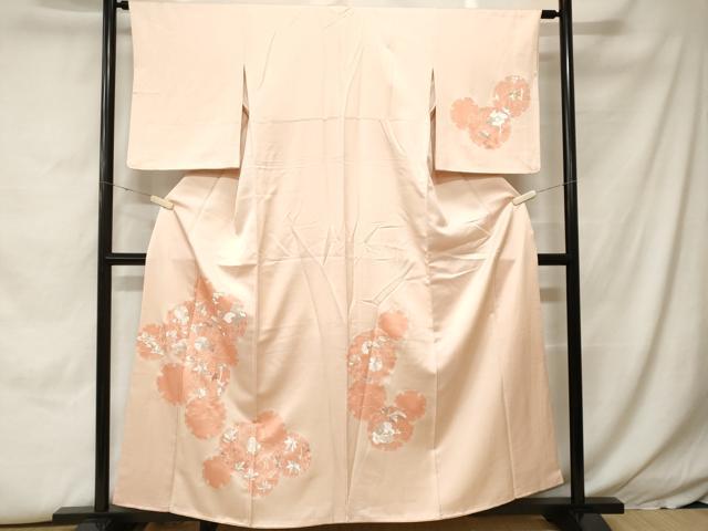 平和屋着物■訪問着　総刺繍　雪輪草花文　銀糸　正絹　逸品　CABH0432ev