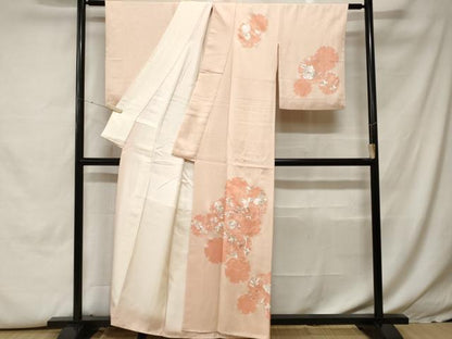平和屋着物■訪問着　総刺繍　雪輪草花文　銀糸　正絹　逸品　CABH0432ev