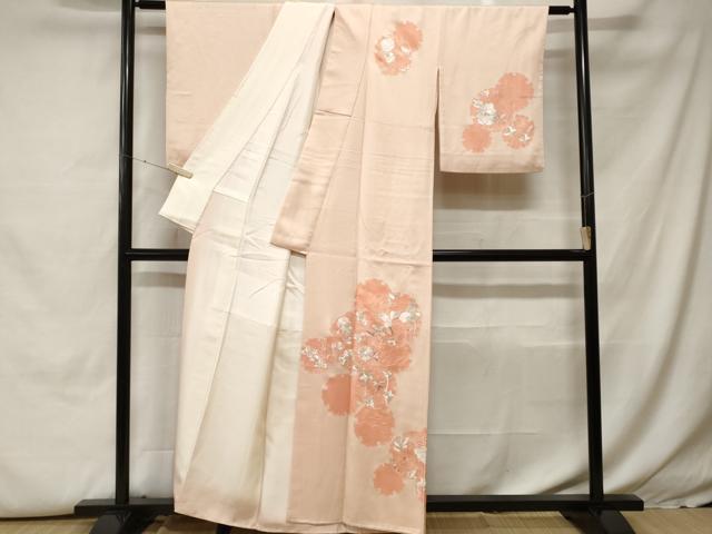 平和屋着物■訪問着　総刺繍　雪輪草花文　銀糸　正絹　逸品　CABH0432ev