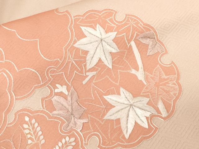 平和屋着物■訪問着　総刺繍　雪輪草花文　銀糸　正絹　逸品　CABH0432ev