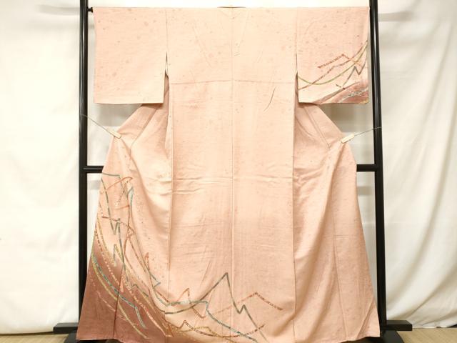 平和屋着物■訪問着　鬘帯花文　暈し染め　金彩　正絹　逸品　CABH0441ev