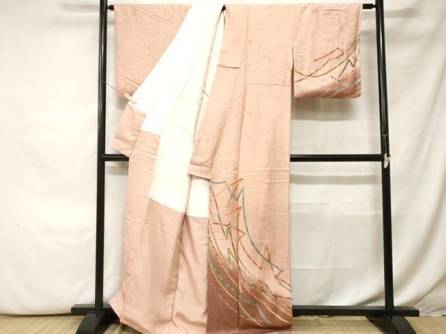平和屋着物■訪問着　鬘帯花文　暈し染め　金彩　正絹　逸品　CABH0441ev