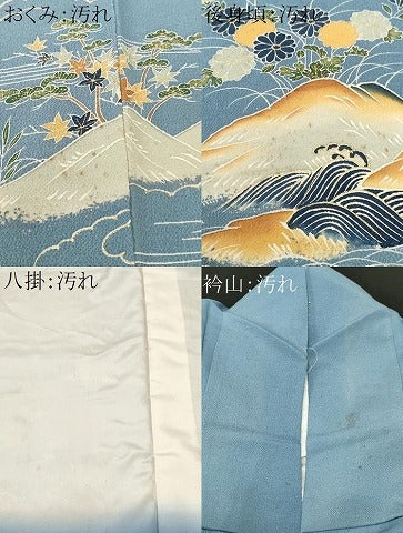 平和屋着物■訪問着　遠山松竹梅文　金彩　鬼しぼ縮緬　正絹　逸品　CABH0442ev