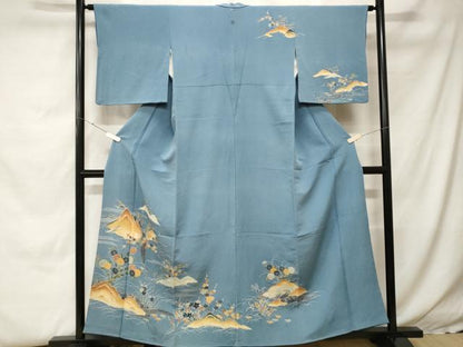 平和屋着物■訪問着　遠山松竹梅文　金彩　鬼しぼ縮緬　正絹　逸品　CABH0442ev