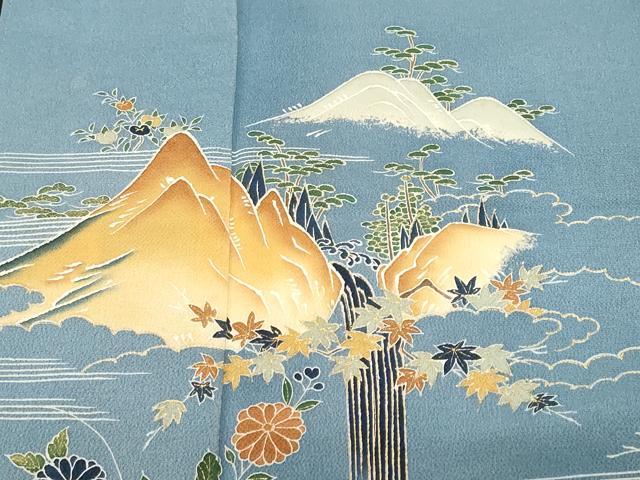 平和屋着物■訪問着　遠山松竹梅文　金彩　鬼しぼ縮緬　正絹　逸品　CABH0442ev
