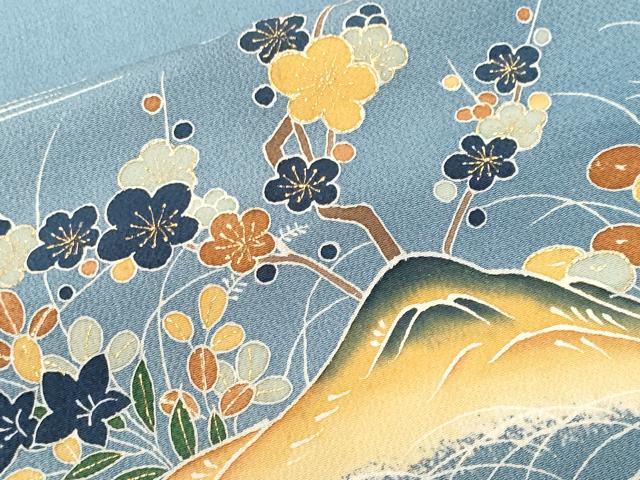 平和屋着物■訪問着　遠山松竹梅文　金彩　鬼しぼ縮緬　正絹　逸品　CABH0442ev