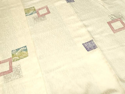 平和屋着物■上質な小紋　色紙重ね草花文　暈し染め　正絹　逸品　CABH0443ev