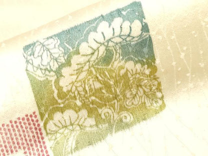 平和屋着物■上質な小紋　色紙重ね草花文　暈し染め　正絹　逸品　CABH0443ev