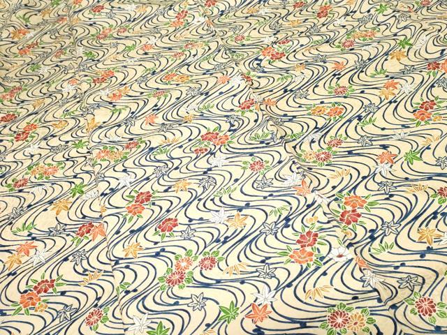 平和屋着物■上質な小紋　流水草花文　正絹　逸品　CABH0448ev