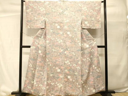 平和屋着物■上質な小紋　辻が花　鬼しぼ縮緬　正絹　逸品　CABH0456ev