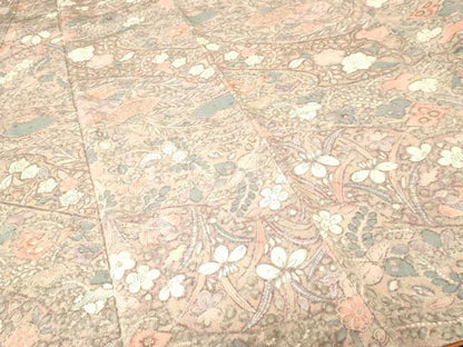 平和屋着物■上質な小紋　辻が花　鬼しぼ縮緬　正絹　逸品　CABH0456ev