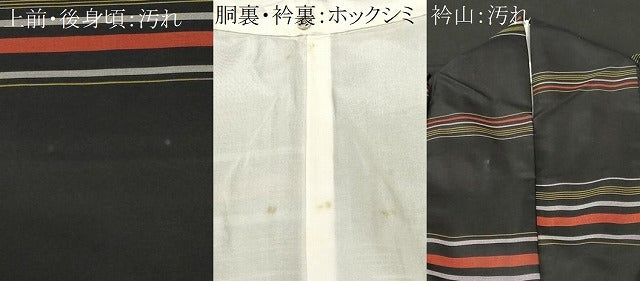 平和屋着物■上質な紬　横段文　正絹　逸品　CABH0457ev
