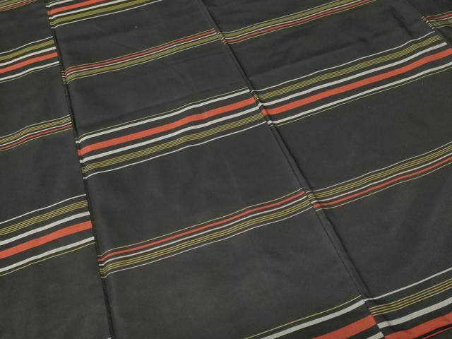 平和屋着物■上質な紬　横段文　正絹　逸品　CABH0457ev
