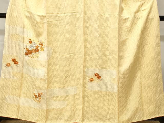 平和屋着物■訪問着　駒刺繍　絞り　エ霞花籠文　正絹　逸品　CABH0460ev