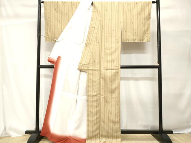 平和屋着物■上質な小紋　矢羽間道　洗える着物　未使用　CABH0463ev