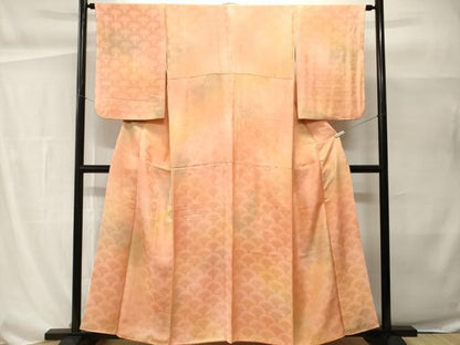 平和屋着物■上質な小紋　霞文　青海波菊地紋　暈し染め　正絹　逸品　CABH0465ev