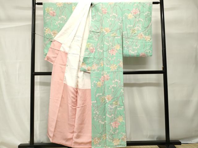 平和屋着物■上質な小紋　楓花文　三越扱い　正絹　逸品　未使用　CABH0467ev