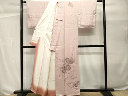 平和屋着物■訪問着　鼓草花文　暈し染め　正絹　逸品　CABH0487ev