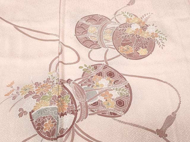 平和屋着物■訪問着　鼓草花文　暈し染め　正絹　逸品　CABH0487ev