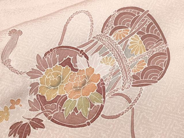 平和屋着物■訪問着　鼓草花文　暈し染め　正絹　逸品　CABH0487ev