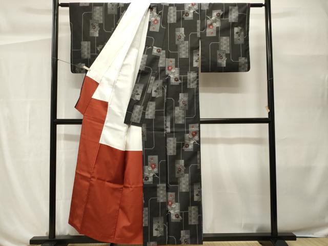 平和屋着物■本場大島紬　色紙重ね麻の葉花文　正絹　逸品　CABH0495ev