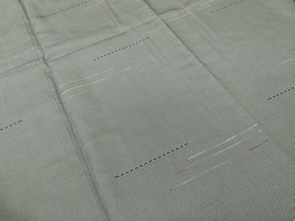平和屋着物■上質なお召　横段文　正絹　逸品　未使用　CABH0498ev