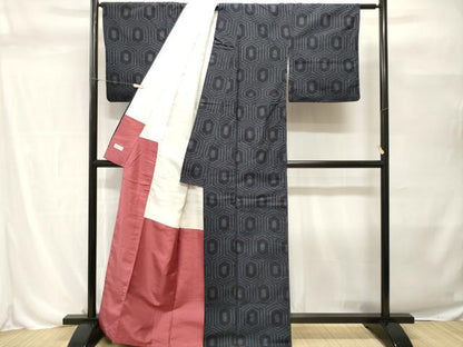 平和屋着物■上質な紬　亀甲繋ぎ　やまと誂製　正絹　逸品　CABH0499ev