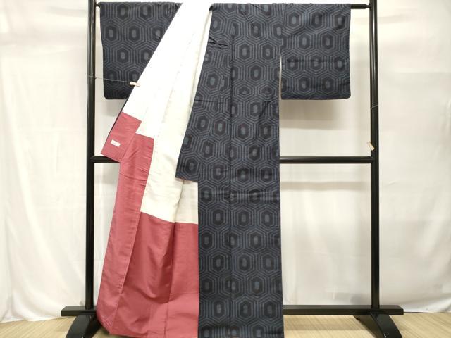 平和屋着物■上質な紬　亀甲繋ぎ　やまと誂製　正絹　逸品　CABH0499ev