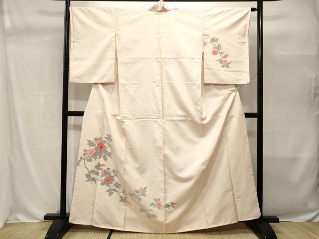平和屋着物■中国三大刺繍　相良刺繍　訪問着　紬地　枝花文　正絹　逸品　CABH0504ev
