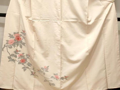 平和屋着物■中国三大刺繍　相良刺繍　訪問着　紬地　枝花文　正絹　逸品　CABH0504ev