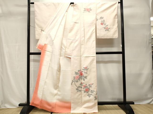 平和屋着物■中国三大刺繍　相良刺繍　訪問着　紬地　枝花文　正絹　逸品　CABH0504ev