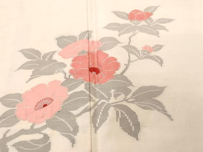 平和屋着物■中国三大刺繍　相良刺繍　訪問着　紬地　枝花文　正絹　逸品　CABH0504ev