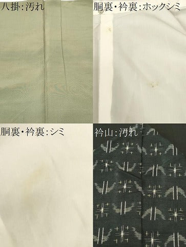 平和屋着物■上質な紬　絵絣文　黒地　正絹　逸品　CABH0507ev