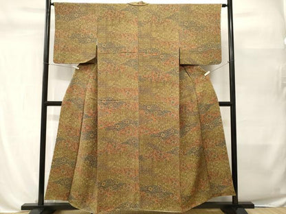 平和屋着物■上質な小紋　更紗草花文　正絹　逸品　CABH0508ev
