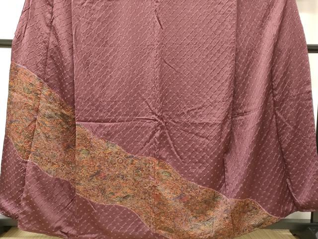 平和屋着物■訪問着　絞り　切嵌花蝶文　金彩　正絹　逸品　CABH0512ev