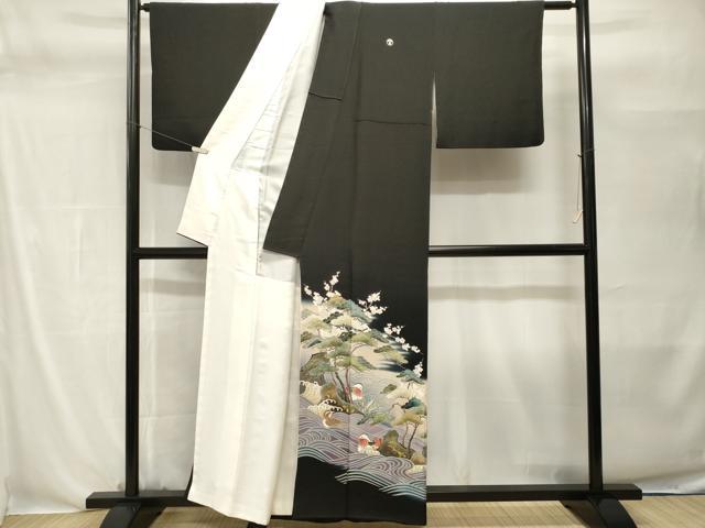 平和屋着物■豪華黒留袖　作家物　鴛鴦松梅流水文　暈し染め　金彩　正絹　逸品　CABH0515ev