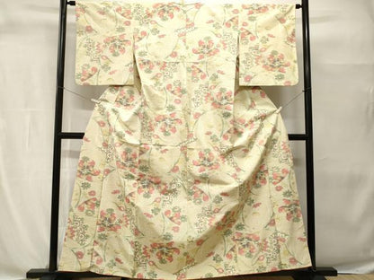 平和屋着物■上質な紬　花唐草文　正絹　逸品　CABH0559ev
