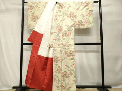 平和屋着物■上質な紬　花唐草文　正絹　逸品　CABH0559ev