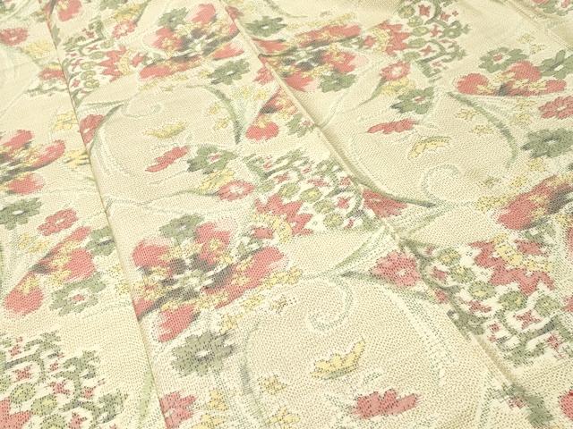 平和屋着物■上質な紬　花唐草文　正絹　逸品　CABH0559ev