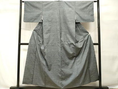 平和屋着物■上質な紬　亀甲繋ぎ　正絹　逸品　CABH0563ev