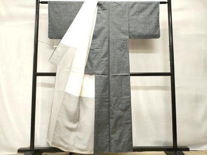 平和屋着物■上質な紬　亀甲繋ぎ　正絹　逸品　CABH0563ev