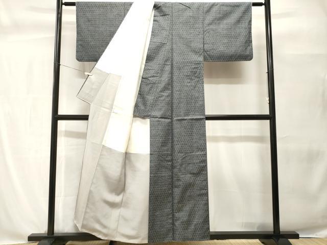 平和屋着物■上質な紬　亀甲繋ぎ　正絹　逸品　CABH0563ev