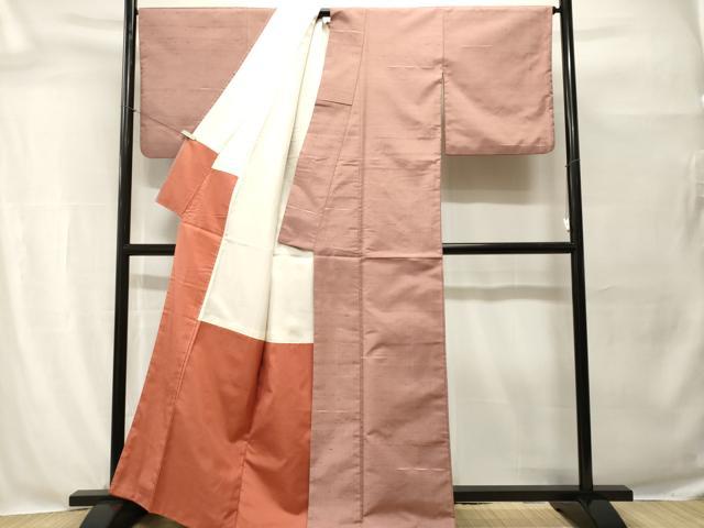 平和屋着物■上質な紬　横段文　正絹　逸品　CABH0574ev