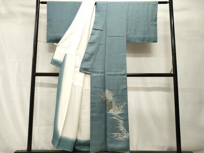 平和屋着物■色留訪問着　鳥　枝葉文　金彩　正絹　逸品　未使用　CABH0591ev