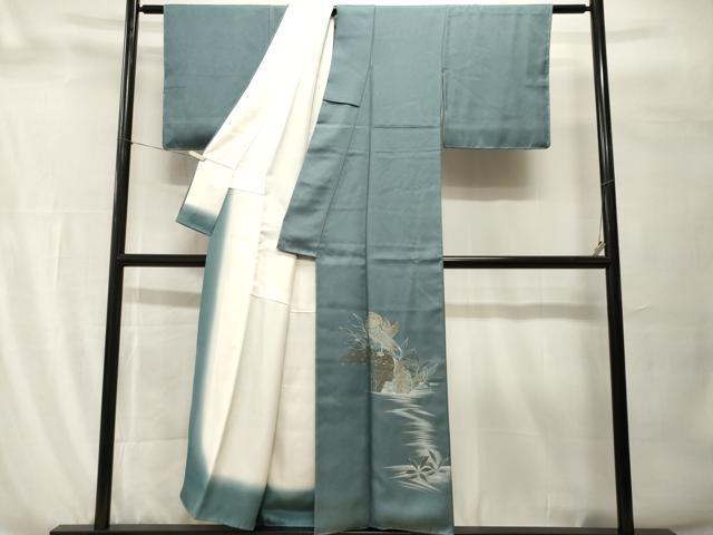 平和屋着物■色留訪問着　鳥　枝葉文　金彩　正絹　逸品　未使用　CABH0591ev