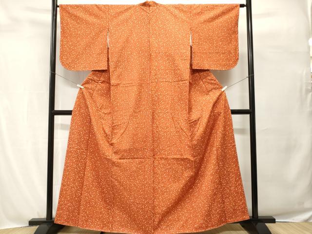 平和屋着物■上質な紬　扇面舞花文　正絹　逸品　CABH0601ev