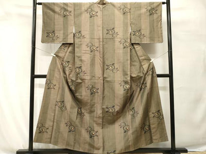 平和屋着物■上質な紬　万寿菊　正絹　逸品　CABH0609ev