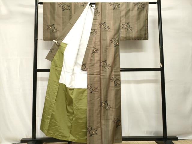 平和屋着物■上質な紬　万寿菊　正絹　逸品　CABH0609ev