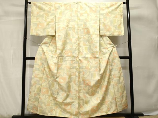 平和屋着物■本場大島紬　白大島　幾何学文　正絹　逸品　CABH0647ev