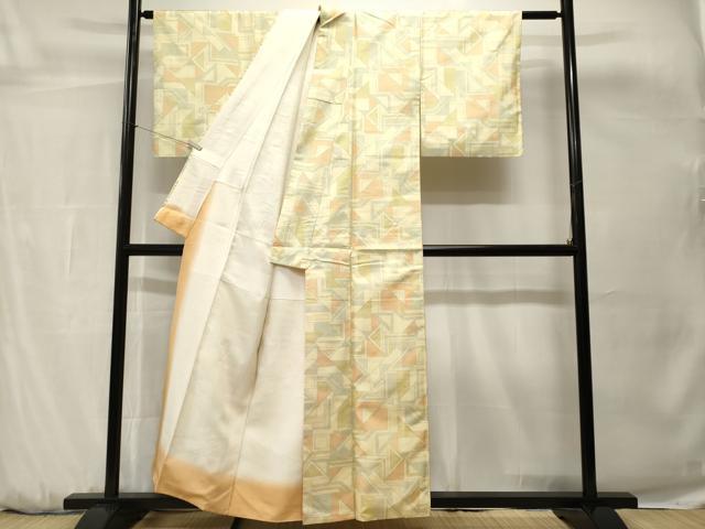 平和屋着物■本場大島紬　白大島　幾何学文　正絹　逸品　CABH0647ev